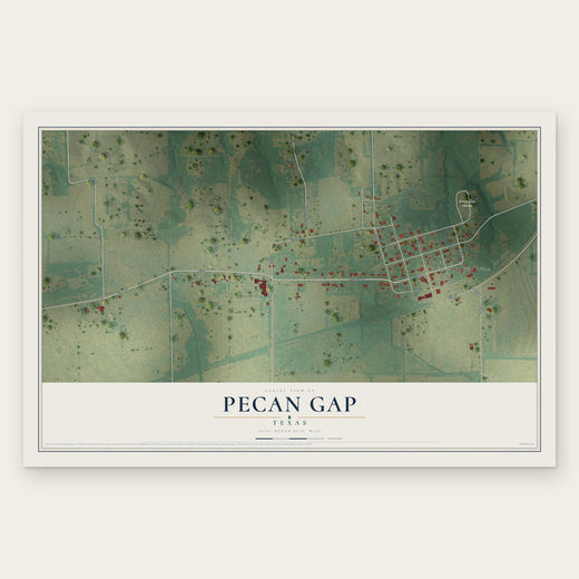 Pecan Gap, Texas map print, the full design