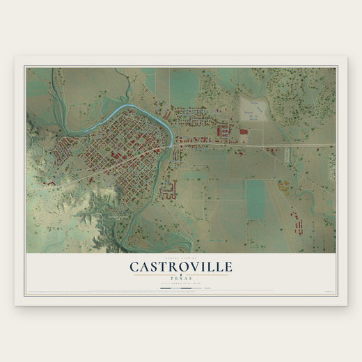 Castroville, Texas map print, the full design