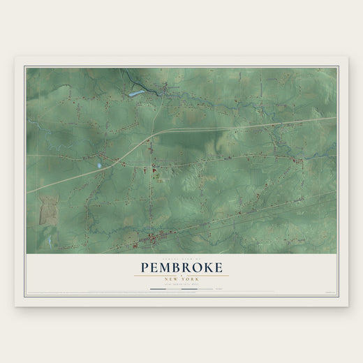 Pembroke, New York map print, the full design