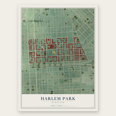 Harlem Park, Maryland map print, the full design
