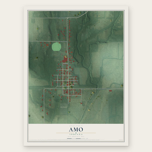Amo, Indiana map print, the full design
