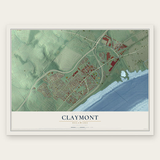 Claymont, Delaware map print, the full design