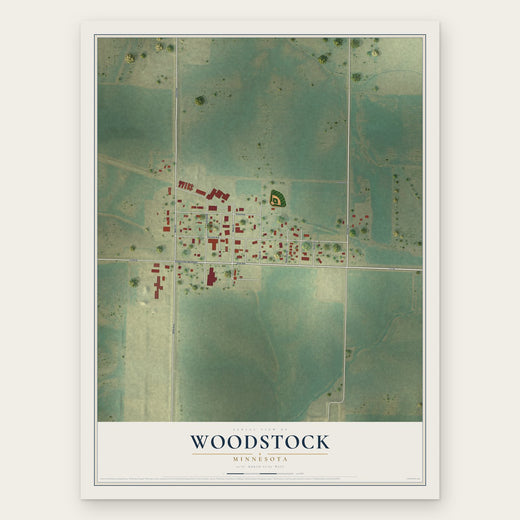 Woodstock, Minnesota map print, the full design
