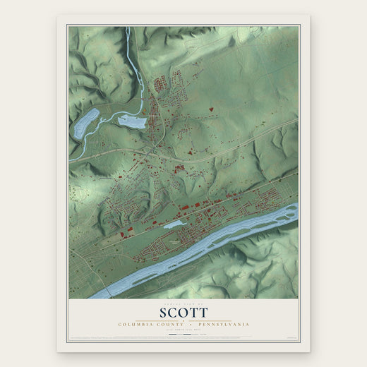 Scott, Columbia County, Pennsylvania map print, the full design