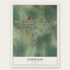 Norwood, Colorado map print, the full design