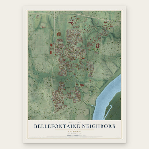 Bellefontaine Neighbors, Missouri map print, the full design