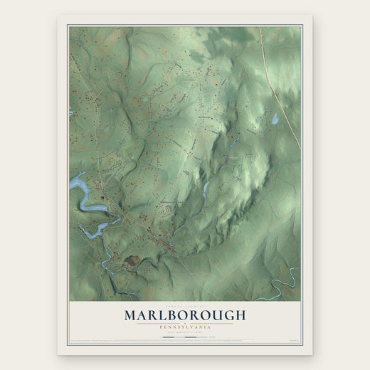 Marlborough, Pennsylvania map print, the full design