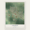 Coleman, Michigan map print, the full design