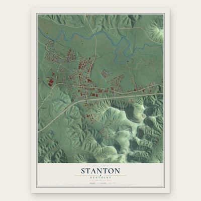 Stanton, Kentucky map print, the full design