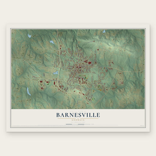 Barnesville, Georgia map print, the full design