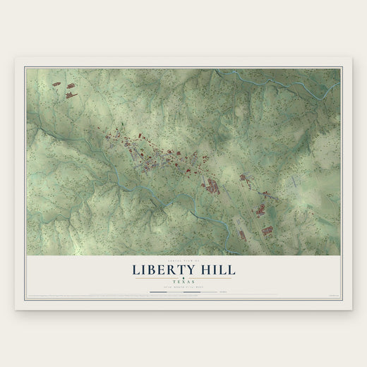 Liberty Hill, Texas map print, the full design