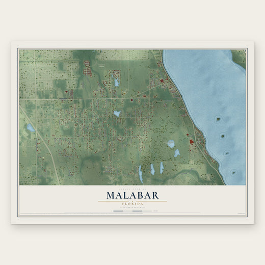Malabar, Florida map print, the full design