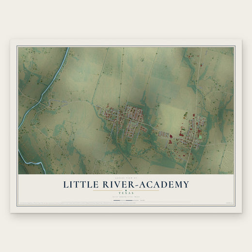 Little River-Academy, Texas map print, the full design