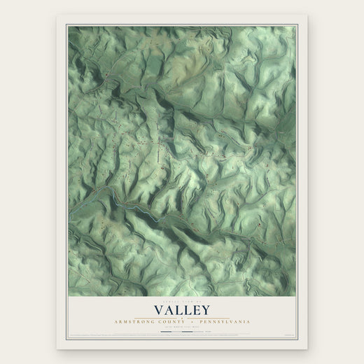 Valley, Armstrong County, Pennsylvania map print, the full design