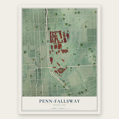 Penn-Fallsway, Maryland map print, the full design