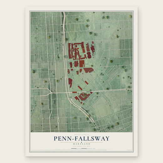 Penn-Fallsway, Maryland map print, the full design