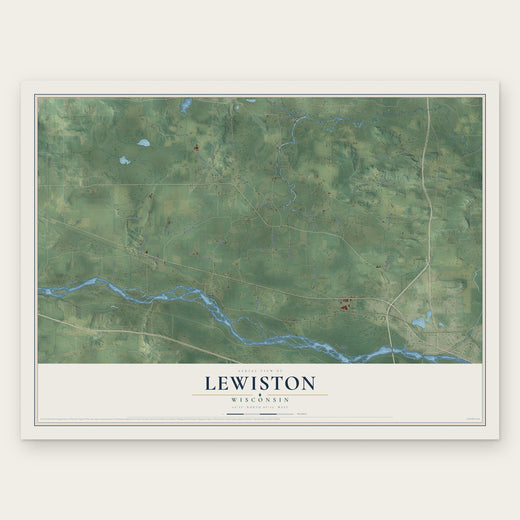 Lewiston, Wisconsin map print, the full design