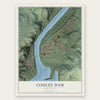 Coulee Dam, Washington map print, the full design