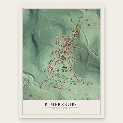 Rimersburg, Pennsylvania map print, the full design