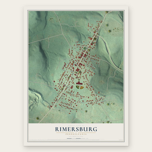 Rimersburg, Pennsylvania map print, the full design