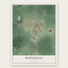 Winnebago, Minnesota map print, the full design