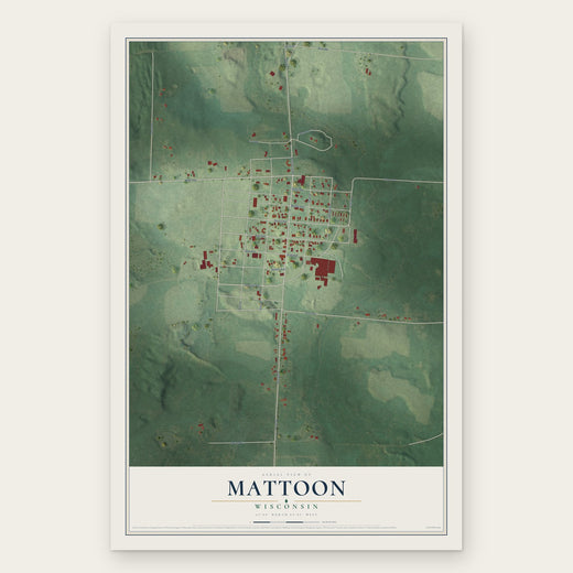 Mattoon, Wisconsin map print, the full design