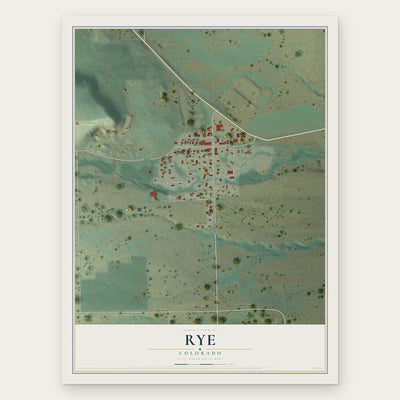 Rye, Colorado map print, the full design