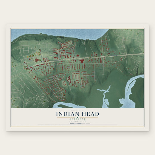 Indian Head, Maryland map print, the full design