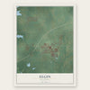 Elgin, Oklahoma map print, the full design
