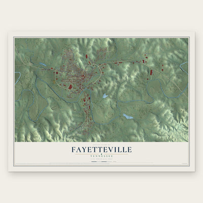 Fayetteville, Tennessee map print, the full design