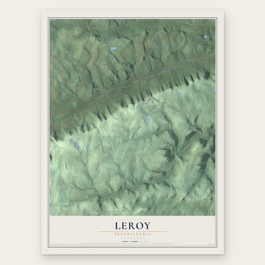 Leroy, Pennsylvania map print, the full design