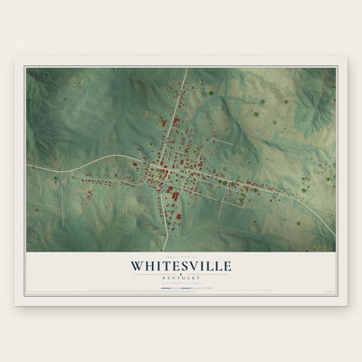 Whitesville, Kentucky map print, the full design