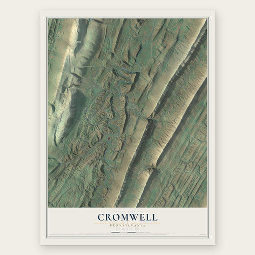 Cromwell, Pennsylvania map print, the full design