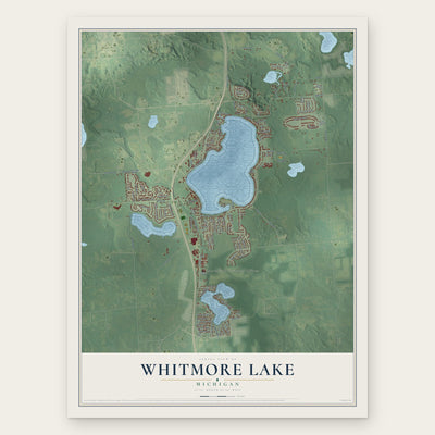 Whitmore Lake, Michigan map print, the full design