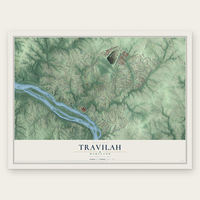 Travilah, Maryland map print, the full design