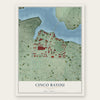 Cinco Bayou, Florida map print, the full design