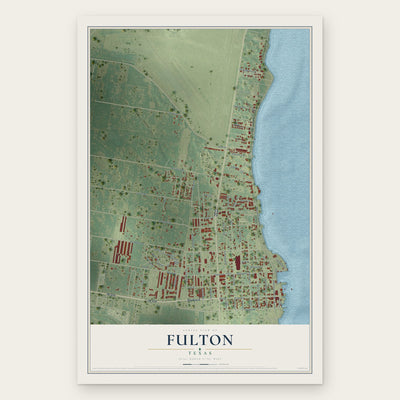 Fulton, Texas map print, the full design