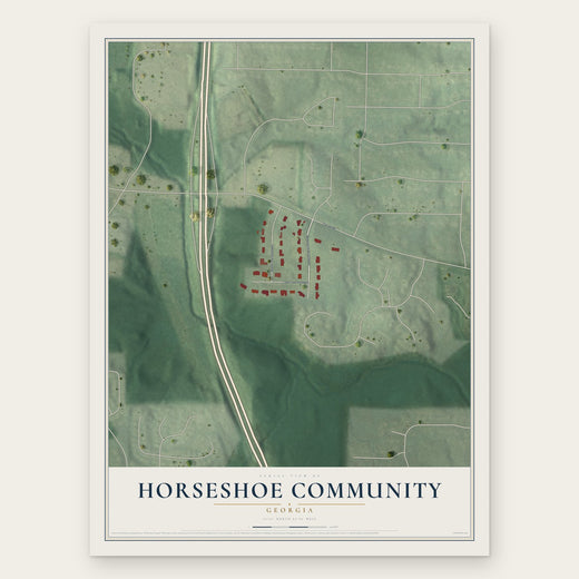 Horseshoe Community, Georgia map print, the full design