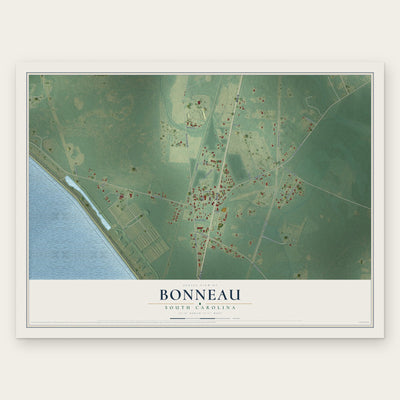 Bonneau, South Carolina map print, the full design