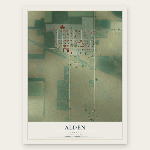Alden, Kansas map print, the full design