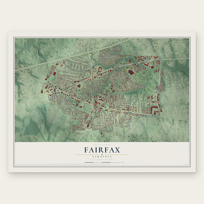 Fairfax, Virginia map print, the full design