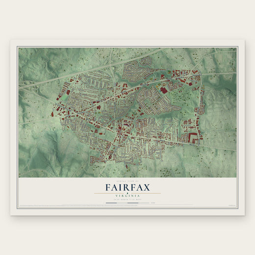 Fairfax, Virginia map print, the full design