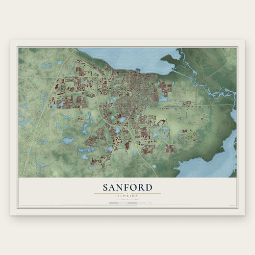 Sanford, Florida map print, the full design