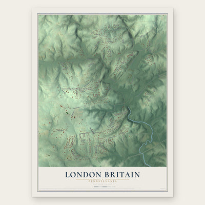 London Britain, Pennsylvania map print, the full design