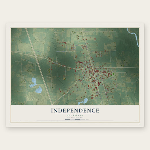 Independence, Louisiana map print, the full design