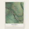 Waverly, Washington map print, the full design