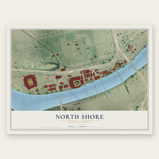 North Shore, Pennsylvania map print, the full design