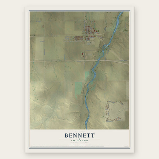 Bennett, Colorado map print, the full design