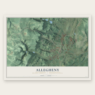 Allegheny, Blair County, Pennsylvania map print, the full design