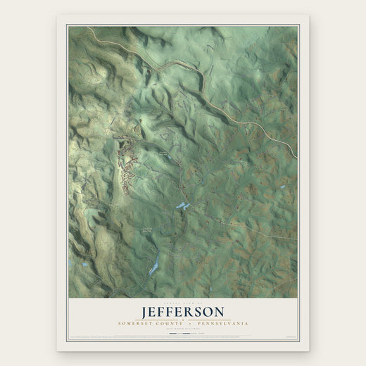 Jefferson, Somerset County, Pennsylvania map print, the full design